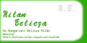 milan belicza business card